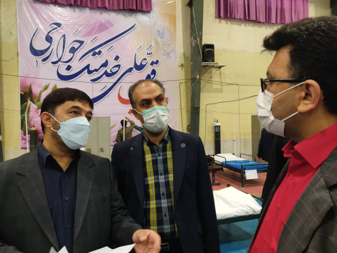 بازدید ریاست محترم دانشگاه از نقاهتگاه بیماران کرونایی در سالن ورزشی مجتمع پیامبر اعظم(ص)